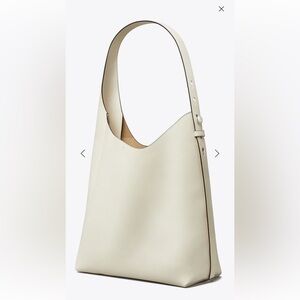 Tory Burch Cream Leather Romy Hobo Shoulder Bag Large never used